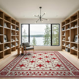 Red Starburst Heritage Tribal Area Rug