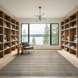 Textured Beige Tan Woven Stripe Area Rug