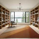 Sweeping Beige to Rust Abstract Curve Area Rug