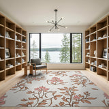 Blush Pink Terracotta Floral Vine Rug