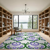 Whimsical Purple Eggplant Pattern Area Rug
