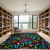 ODIKA Retro Pixel Art Gaming Washable Area Rug - Low Pile & Non-Slip