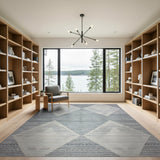 Modern Grey Diamond Geometric Rug