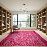 Boho Chic Vibrant Pink Leopard Print Area Rug