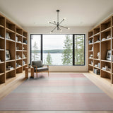 Blush Pink Horizontal Striped Area Rug