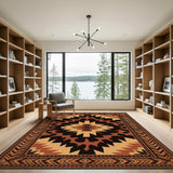 Southwestern Starburst Area Rug in Brown Tan