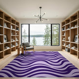 Wavy Purple Wavy Abstract Area Rug