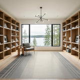 Modern Grey Ombre Stripe Area Rug