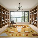 Playful Lion ABC Kids Cartoon Rug