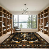 Southwestern Lightning Storm Mountain Rug