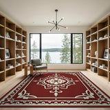 Medallion Red Ornate Red Persian Medallion Area Rug