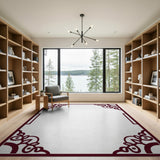 Ornate Red Persian Frame Area Rug