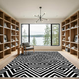 Bold Black White Geometric No. 18 Area Rug