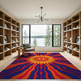 Radiant Sunburst Abstract Area Rug