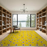 Yellow Sunny Yellow Daisy Scatter Area Rug