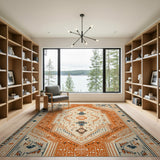 Terracotta Geometric Southwestern Area Rug