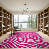 Bold Pink Wavy Area Rug