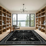 ODIKA Gothic Spider Web Washable Area Rug - Non-Slip Low Pile Spooky Home Decor