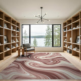 Abstract Area Pink Pink Marble Swirl Abstract Area Rug