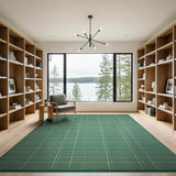 Emerald Green Checkered Area Rug