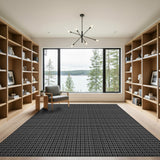 Geometric Modern Black White Geometric Circle Area Rug