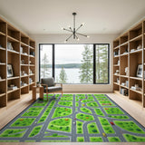 Kids Cartoon City Street Road Rug