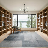 Distressed Grey Geometric Area Rug