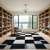 3D Black White Cube Illusion Area Rug