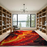 Fiery Volcanic Canyon Stairway Area Rug