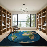 Pixelated Earth Globe Area Rug