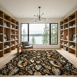 Exotic Brown Snake Pattern Area Rug