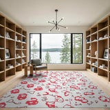 Playful Pink Popcorn Doodle Area Rug