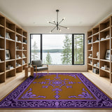 Traditional Persian Purple Purple Ornate Medallion Area Rug