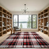 Red Bold Black Bold Red Black Plaid Area Rug