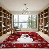 Jolly Cartoon Snowman Area Rug