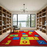 Vibrant Kids Alphabet Shapes Play Rug