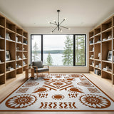 Heritage Tribal Orange Heritage Tribal Geometric Area Rug