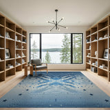 Starry Blue Geometric Area Rug