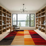 Multi-color and Patterns Geometric Modern Vibrant Geometric Multi-Color Area Rug