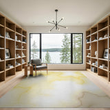 Glowing Yellow Veins Abstract Area Rug
