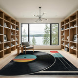 Vinyl Record Geometric Area Rug
