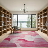Abstract Area Sweeping Pink Waves Abstract Area Rug