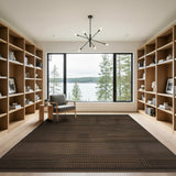 Black Tan Geometric Abstract Area Rug