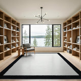 Black Framed White Area Rug
