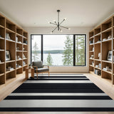 Bold Black White Striped No. 5 Area Rug