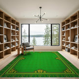 Emerald Green Floral Border Area Rug