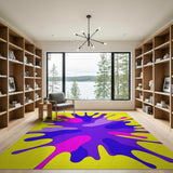 Vibrant Yellow Multi-Splash Abstract Area Rug
