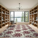 Elegant Red Floral Persian Area Rug