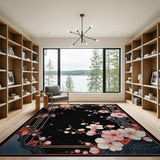 Elegant Cherry Blossom Pink Area Rug