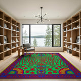 Vibrant Multi-Color Persian Maze Rug
